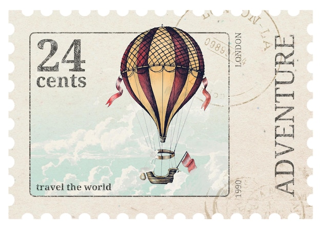 png balloon adventure stamp sticker transparent background
