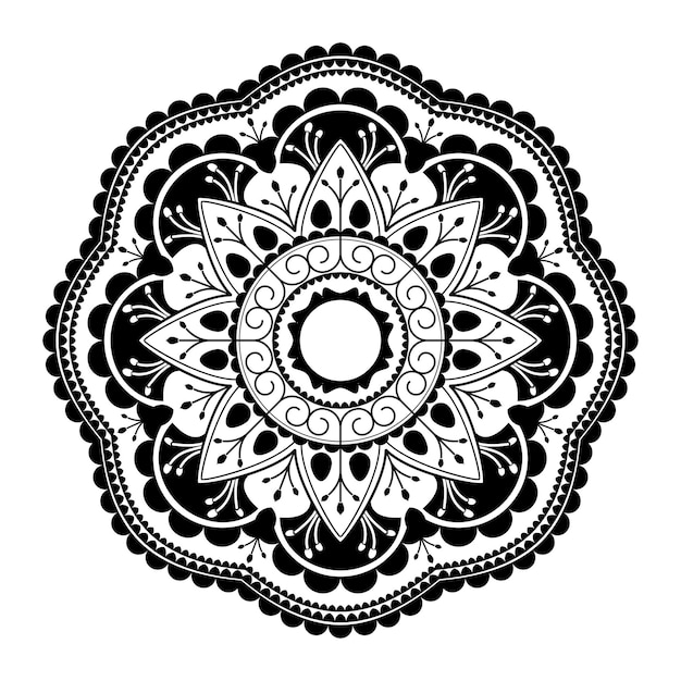 png black mandala pattern element transparent background