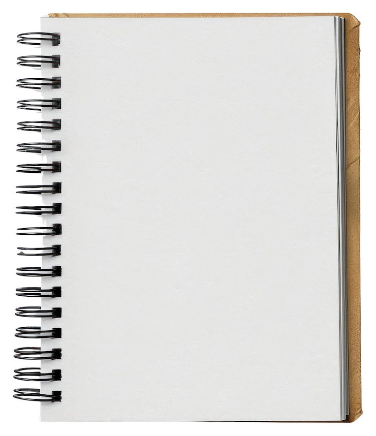 Photo png blank spiral notebook on table