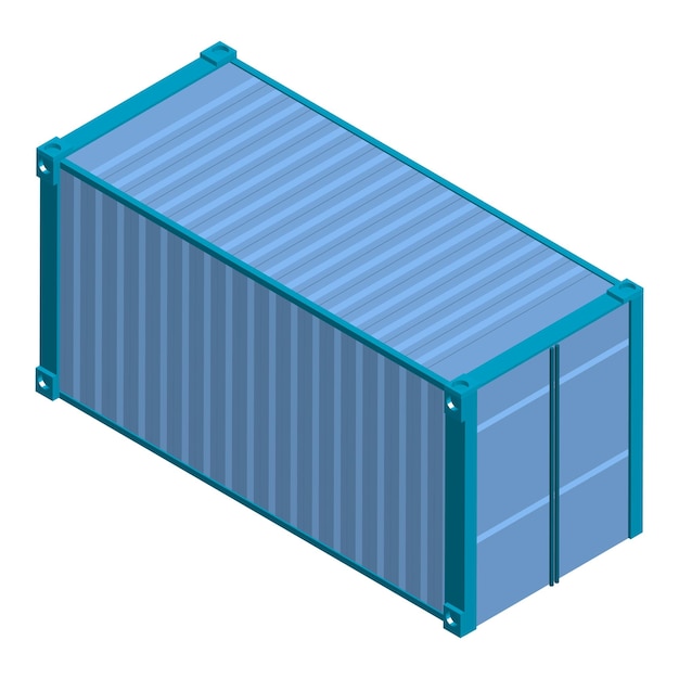 Png blauwe metaalcontainer illustratie doorzichtige achtergrond