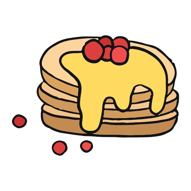png blini pancakes doodle sticker transparent background