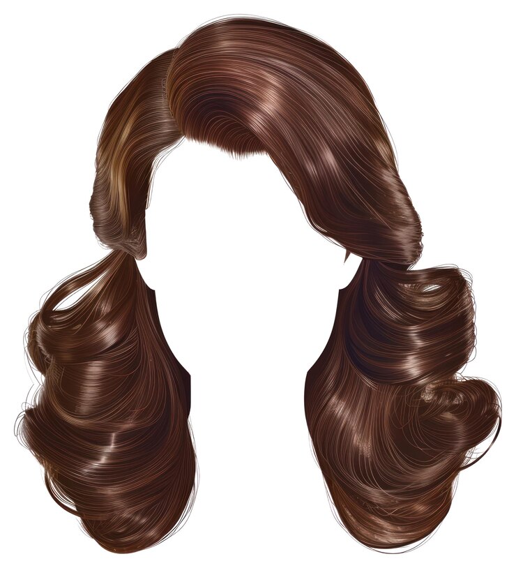 Photo png brown hair stlye adult face white background
