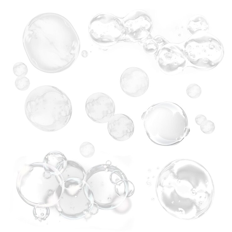 Foto png bubbeleffect set doorzichtige achtergrond