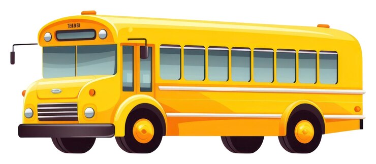 Foto png bus schoolvoertuig auto witte achtergrond