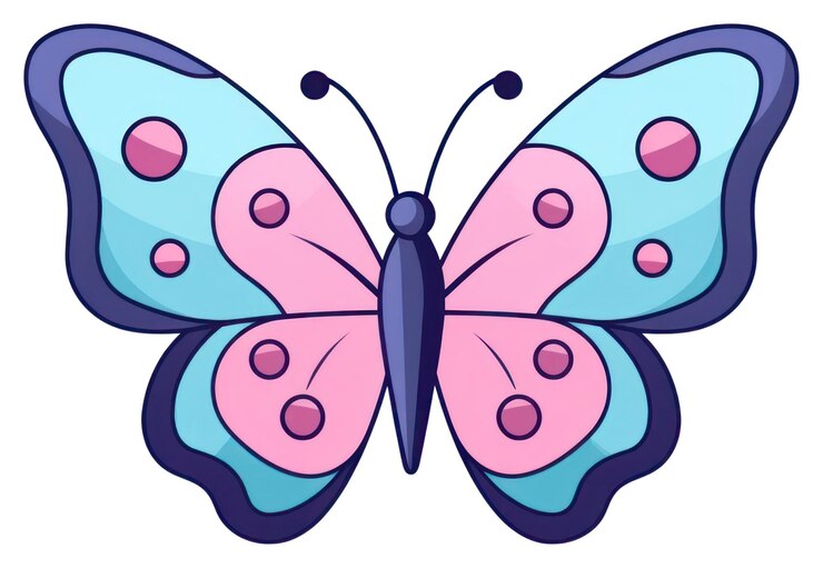 Foto png butterfly cartoon patroon witte achtergrond