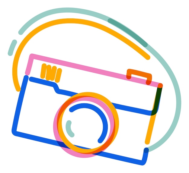 png camera doodle line art transparent background