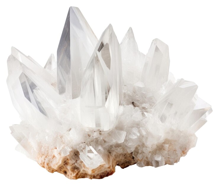 Photo png clear quartz crystal mineral white background gemstone