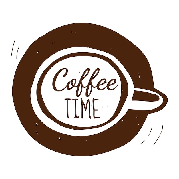 Иллюстрация логотипа Png coffee time, прозрачный фон
