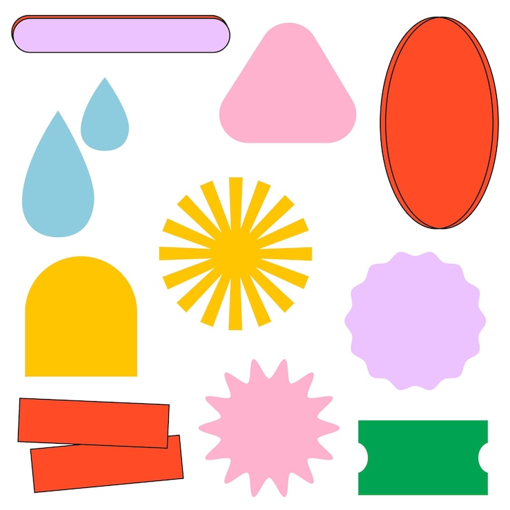 Photo png colorful badge illustration set