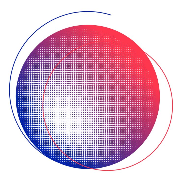 Photo png colorful halftone abstract circle element transparent background