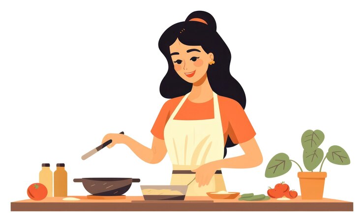 Photo png cooking cartoon female adult