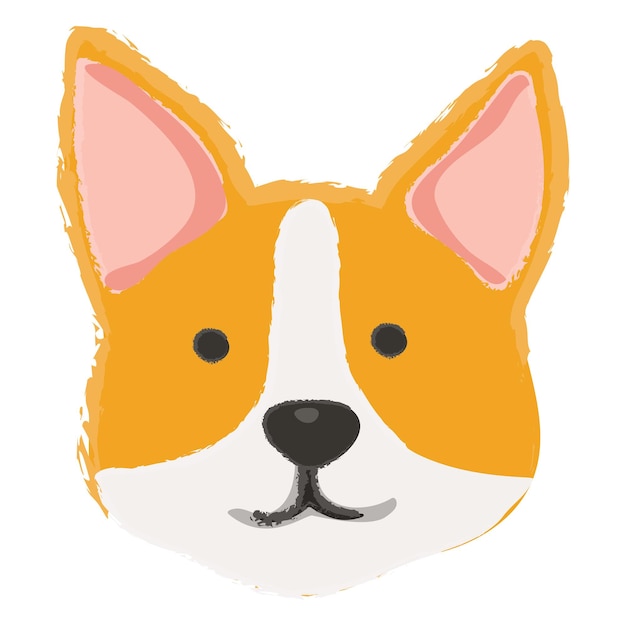 Портрет собаки Png corgi, наклейка, нарисованная вручную, прозрачный фон