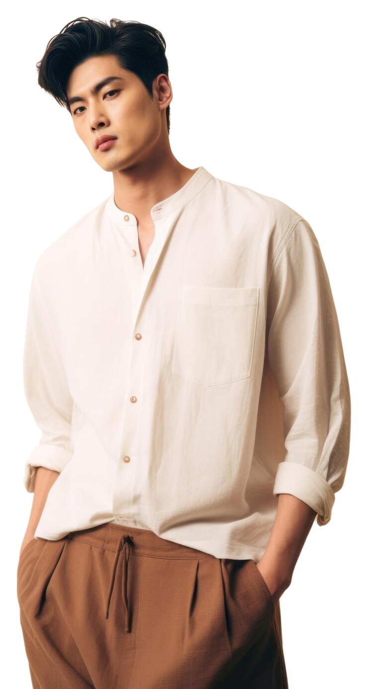 Photo png 크림 셔츠 모 패션 팔꿈치 성인