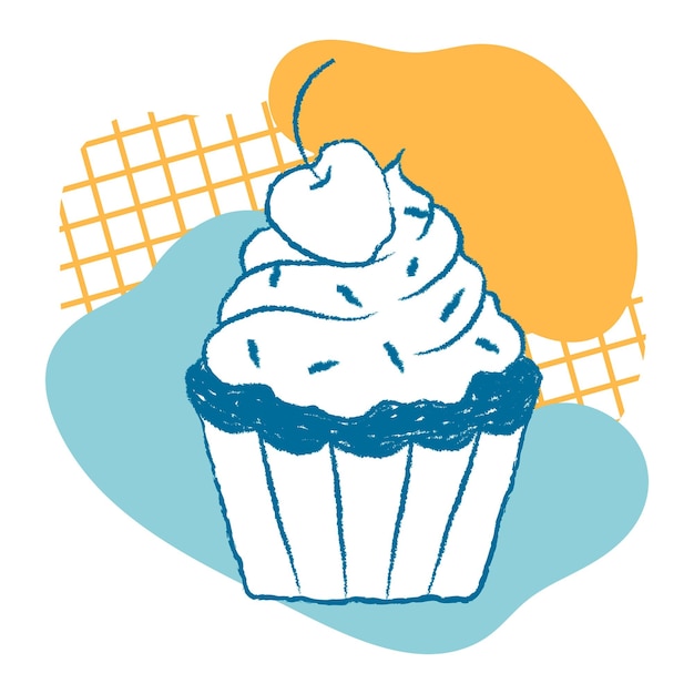 png cupcake sticker cute cafe illustration