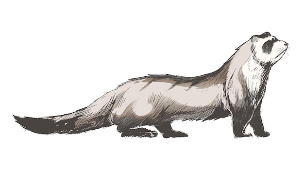 Png cute ferret animal illustration transparent background