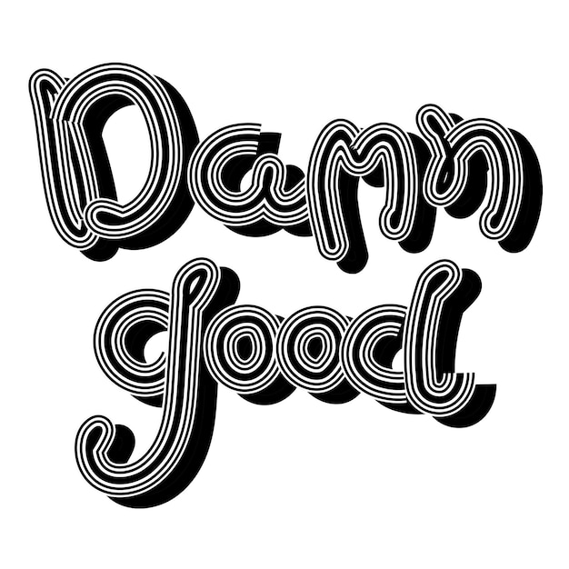 png damn good black and white retro font illustration