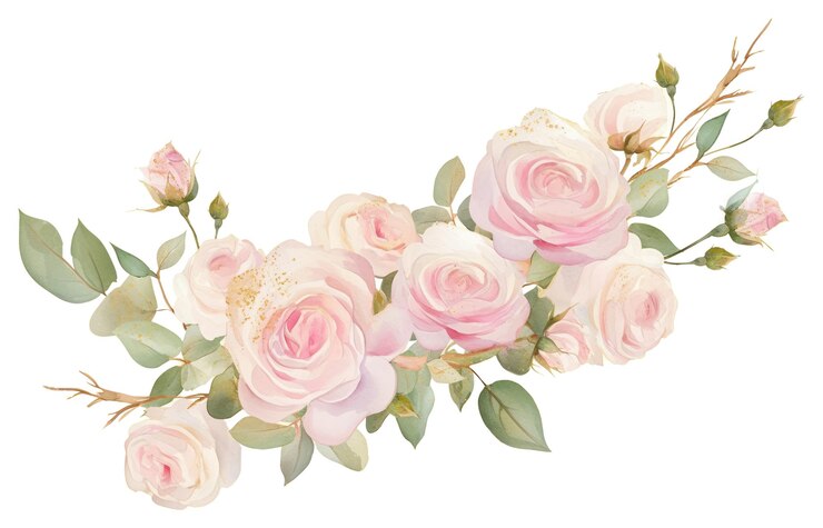 Photo png delicate pink roses floral illustration