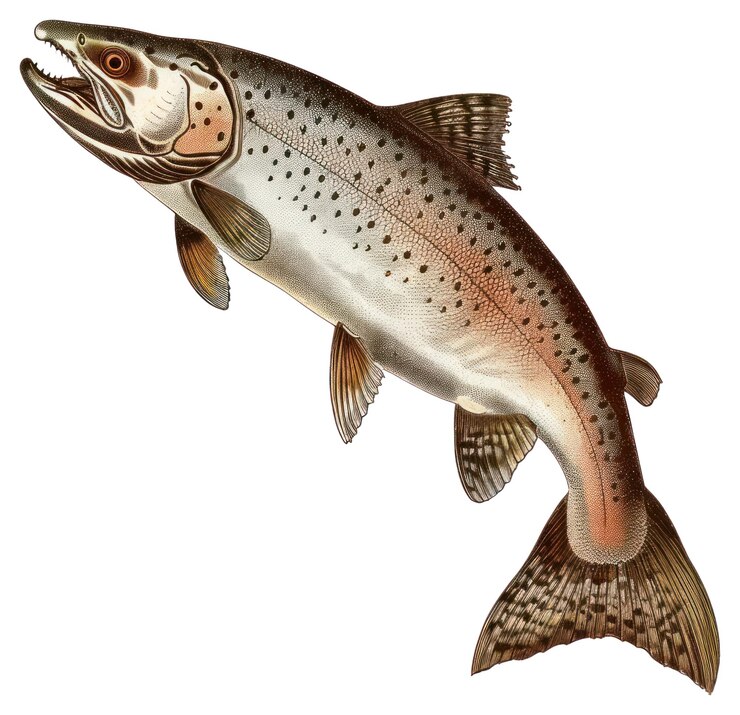 Photo png detailed salmon fish illustration
