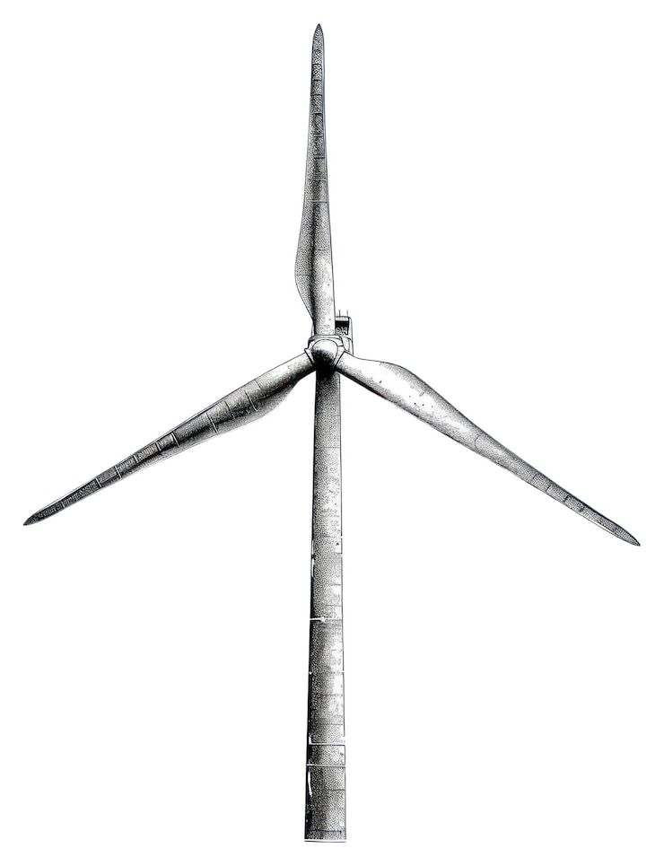 Photo png detailed wind turbine illustration