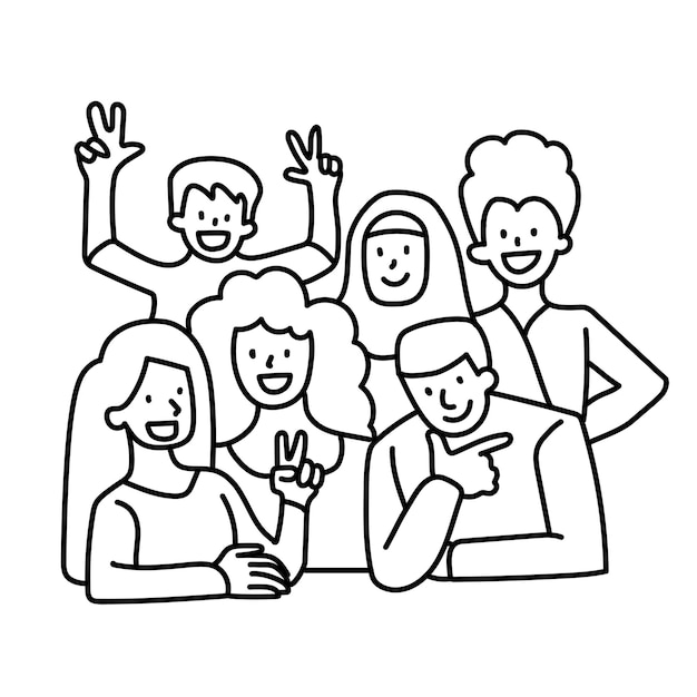 透明な背景を描く人たちの多様なチーム