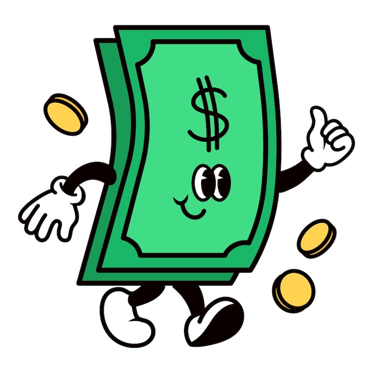 Photo png dollar bill money cartoon character illustration transparent background