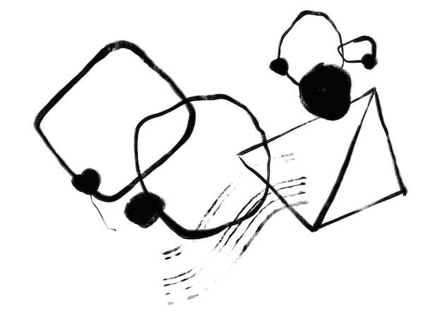 Png doodle geometric shapes background black design transparent background