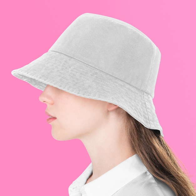 Png doorzichtige emmer hoed mockup straat mode shoot