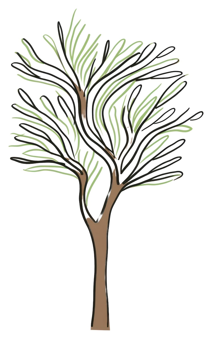 Foto png een plant voor het tekenen van schetsen van bomen