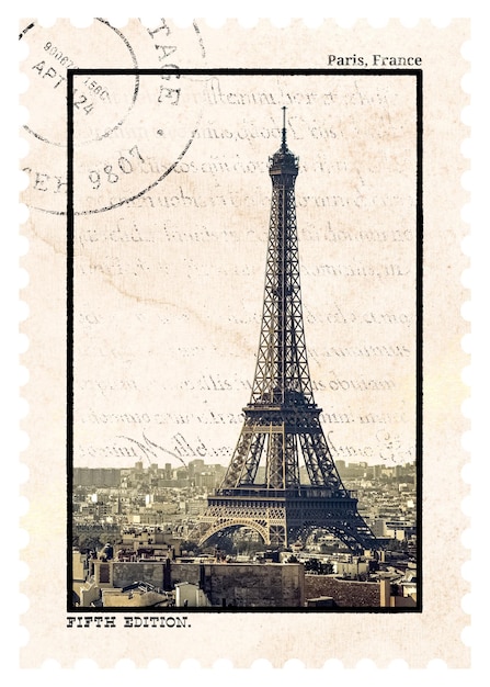 png eiffel tower stamp sticker transparent background