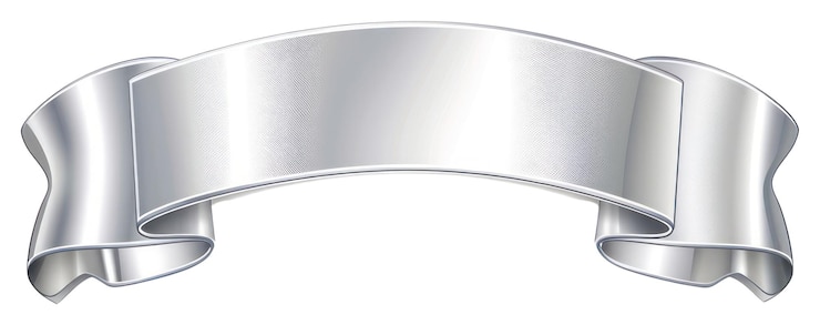 Photo png elegant silver ribbon banner illustration