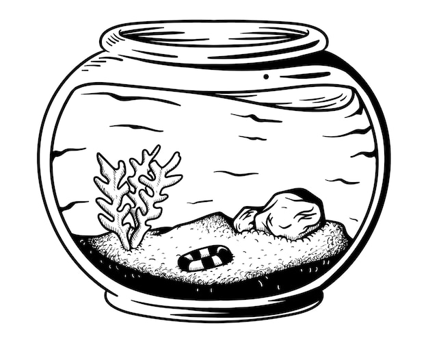 Png-element van het aquarium, doorzichtige achtergrond