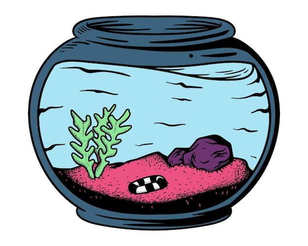 Png-element van het aquarium, doorzichtige achtergrond