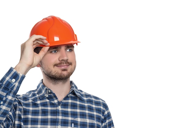 Photo png engineer in helmet isolated on white background space for text