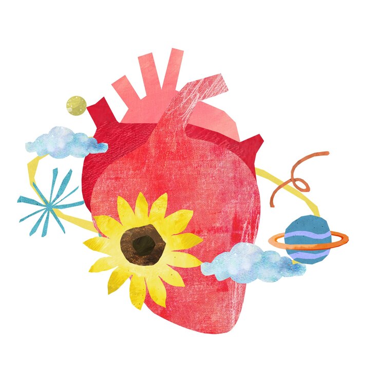 Foto png esthetische menselijke hart gezondheid papier ambacht collage doorzichtige achtergrond