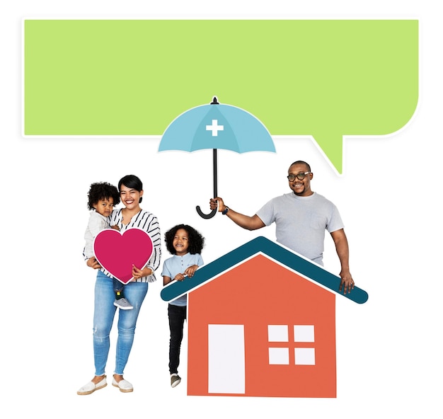 Png Family with home insurance protection plan transparent background