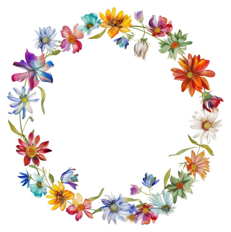 Photo png flower book circle border pattern wreath petal