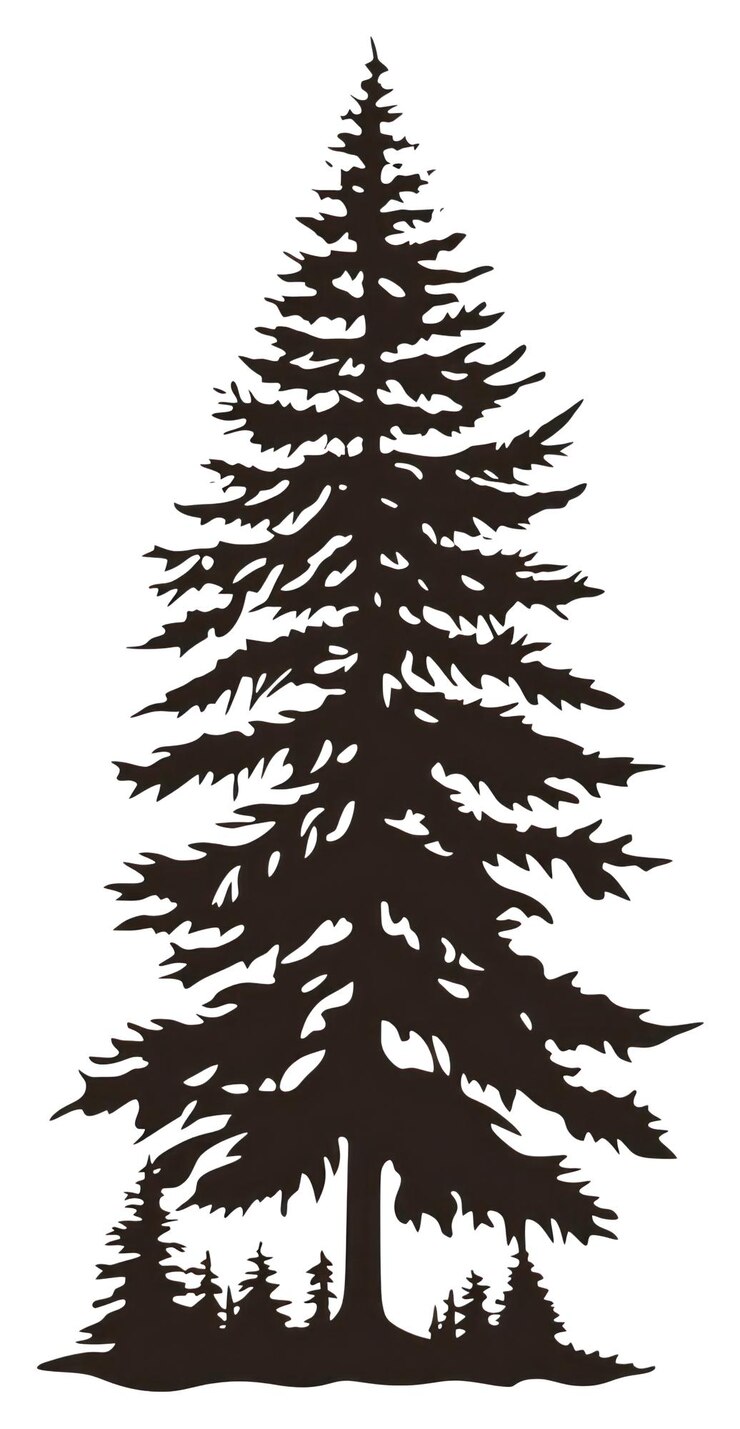 Photo png a forest tree silhouette stencil plant