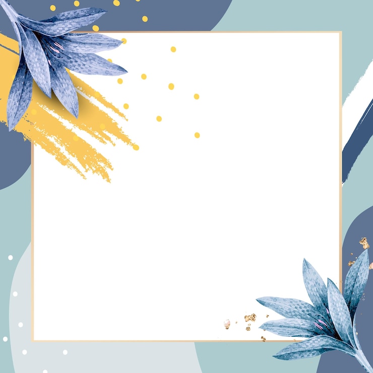 Photo png frame blue memphis pattern design