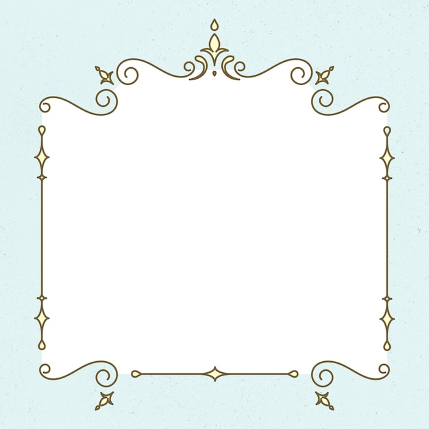 Png frame vintage stijl op pastelblauwe achtergrond