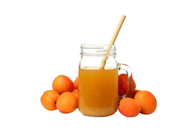 PNG Fresh apricot juice in a glass isolated on white background