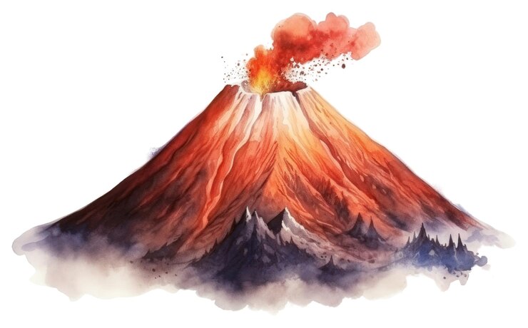Foto png-gebergte vulkanische natuurlava