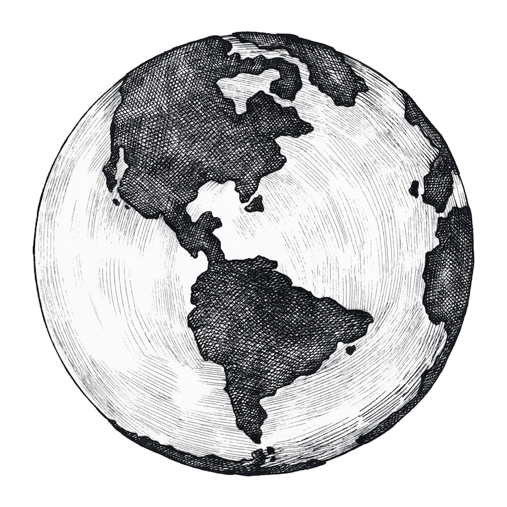 Photo png globe sticker black and white