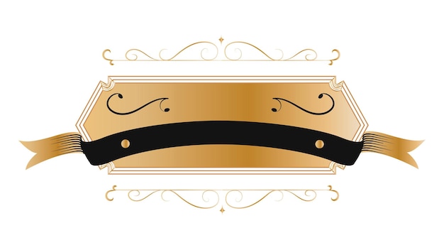 png golden vinatge banner transparent background