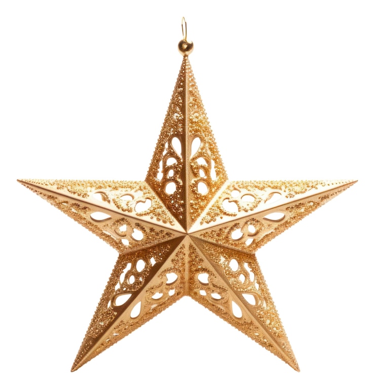 Foto png gouden kerstster doorzichtige achtergrond