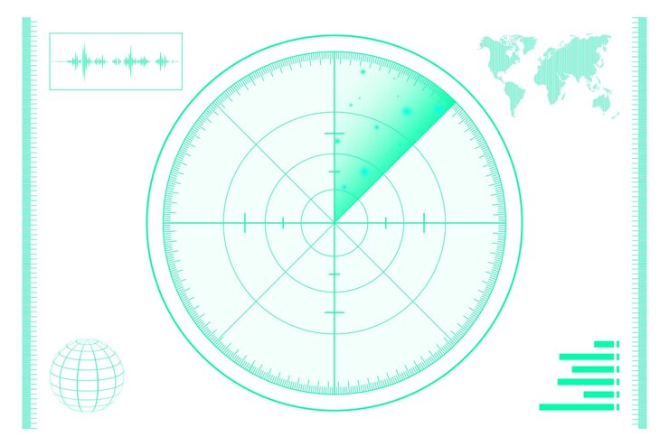 Photo png green global radar monitor army technology