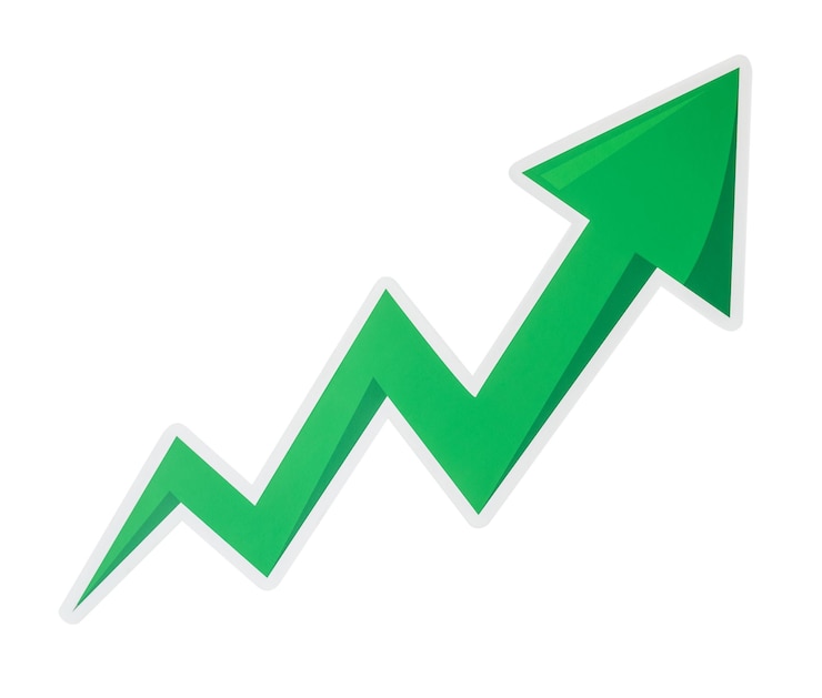 Photo png growth arrow icon sticker transparent background