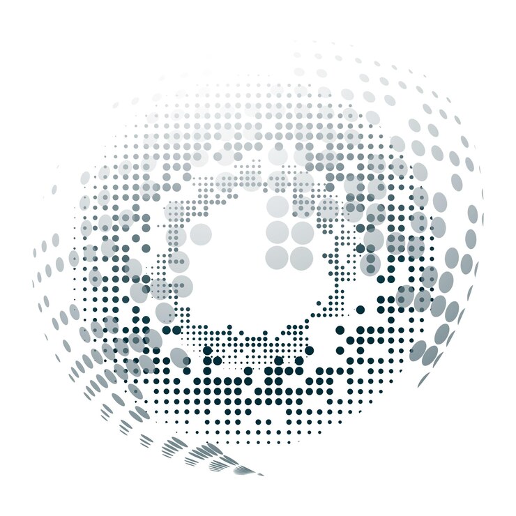 Photo png halftone abstract circle element transparent background