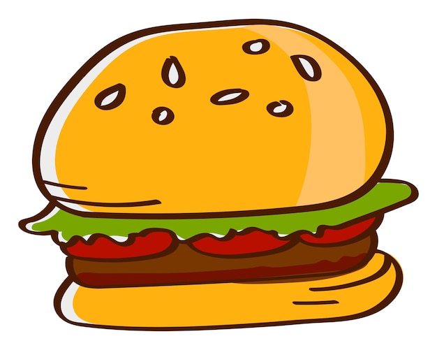 Png hamburger doodle sticker doorzichtige achtergrond