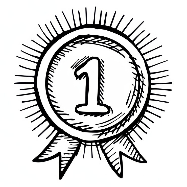 Photo パンガイの手描きの1位のリボン