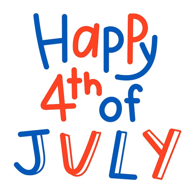 Png happy 4th of July quote sticker typografie transparante achtergrond